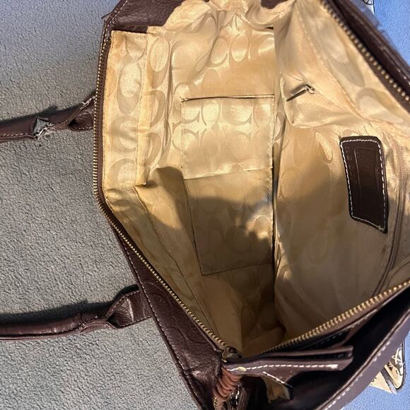 Coach Brown and Cream Satchel - Picture 5 of 13